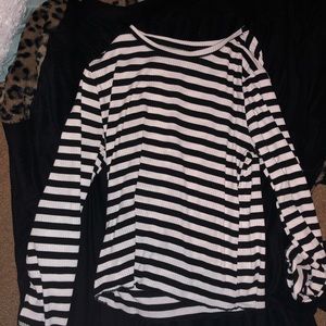 Ribbed striped long sleeve shirt